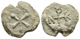 BYZANTINE LEAD SEAL.(Circa 7th-11th Century).Pb.

Condition : Good very fine.

Weight : 11.24 gr
Diameter : 24 mm