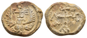 BYZANTINE LEAD SEAL.(Circa 7th-11th Century).Pb.

Condition : Good very fine.

Weight : 12.47 gr
Diameter : 22 mm