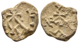 BYZANTINE LEAD SEAL.(Circa 7th-11th Century).Pb.

Condition : Good very fine.

Weight : 7.85 gr
Diameter : 20 mm