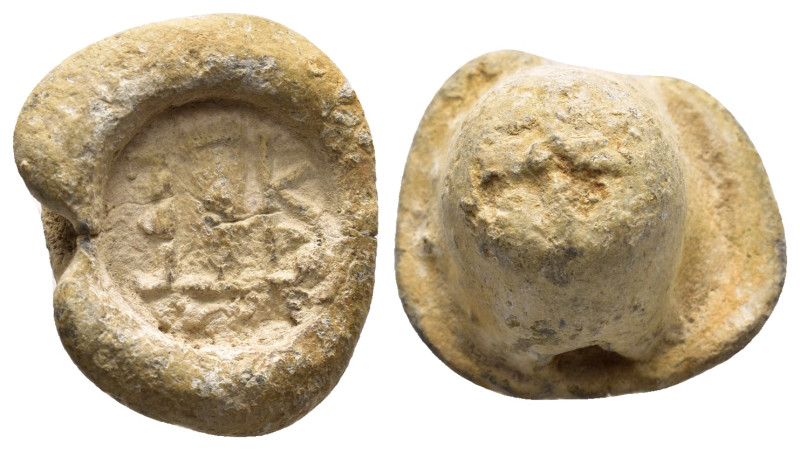 BYZANTINE LEAD SEAL.(Circa 7th-11th Century).Pb.

Condition : Good very fine.

W...