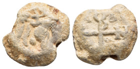 BYZANTINE LEAD SEAL.(Circa 7th-11th Century).Pb.

Condition : Good very fine.

Weight : 10.30 gr
Diameter : 19 mm
