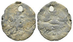 BYZANTINE LEAD SEAL.(Circa 7th-11th Century).Pb.

Condition : Good very fine.

Weight : 3.84 gr
Diameter : 21 mm