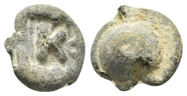 BYZANTINE LEAD SEAL.(Circa 7th-11th Century).Pb.

Condition : Good very fine.

Weight : 3.39 gr
Diameter : 14 mm