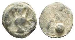 BYZANTINE LEAD SEAL.(Circa 7th-11th Century).Pb.

Condition : Good very fine.

Weight : 3.36 gr
Diameter : 14 mm