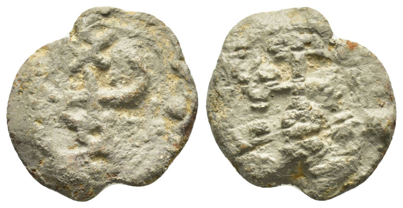 BYZANTINE LEAD SEAL.(Circa 7th-11th Century).Pb.

Condition : Good very fine.

W...