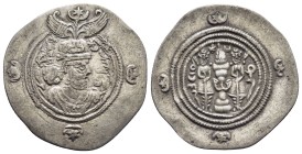SASANIAN KINGDOM.Khusro II.591-628.).Drachm.

Condition : Good very fine.

Weight : 4.08 gr
Diameter : 31 mm
