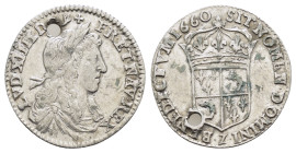 FRANCE. Louis XIIII (1643-1715). Douizème d'écu (1660 Z). Grenoble.

Condition : Good very fine.

Weight : 2.18 gr
Diameter : 20 mm