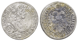 HOLY ROMAN EMPIRE. Leopold I (1657-1705). 3 Kreuzer (1696-CM). Kassa (Kosice).

Condition : Good very fine.

Weight : 1.49 gr
Diameter : 20 mm
