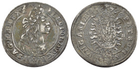 HOLY ROMAN EMPIRE. Leopold I (1658-1705). 15 Kreuzer (1676-KB). Kremnitz.

Obv : LEOPOLD D G R I S A G H B REX.
Laureate, draped and armored bust righ...