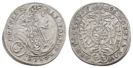 Leopold I (1657–1705), 3 krajcary, 1696 FT, Sybin; Herinek 1637; rzadka i bardzo ładnie zachowana moneta w pudełku firmy

Condition : Good very fine.
...