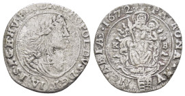 HUNGARY. Leopold I (1657-1705). 6 Kreuzer (1672). Kremnitz.

Obv : I S A GE HV B R EX LEOPOLDVS D G R / VI.
Laureate and cuirassed bust right.

Rev : ...