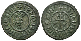 CILICIAN ARMENIA.Levon I.(1198-1219).Tank.

Obv : Crowned lion’s head facing slightly to right.

Rev : Patriarchal cross flanked by stars.
AC 303.

Co...