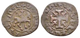 CILICIAN ARMENIA.Smpad (1296-1298).Sis.Pogh.

Obv : Smpad, with head facing and holding lis-tipped sceptre, on horse prancing right.

Rev : Cross patt...