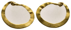 ANCIENT GREEK GOLD EARINGS.(4TH-1ST CENTURY BC.)Au.

Condition : Good very fine.

Weight : 0.68 gr
Diameter : 18 mm