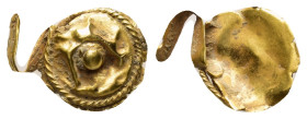 ANCIENT GREEK GOLD EARINGS.(4TH-1ST CENTURY BC.)Au.

Condition : Good very fine.

Weight : 0.64 gr
Diameter : 13 mm