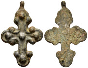 BYZANTINE EMPIRE.Bronze Cross.(8th-10th century).Ae.

Condition : Good very fine.

Weight : 26.90 gr
Diameter : 59 mm