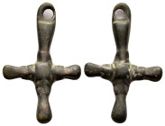 BYZANTINE EMPIRE.Bronze Cross.(8th-10th century).Ae.

Condition : Good very fine.

Weight : 4.89 gr
Diameter : 34 mm