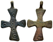 BYZANTINE EMPIRE.Bronze Cross.(8th-10th century).Ae.

Condition : Good very fine.

Weight : 5.76 gr
Diameter : 36 mm