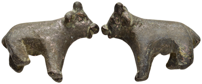 ANCIENT ROMAN BRONZE BULL FIGURINE.(1st - 2nd Century).Ae.

Condition : Good ver...