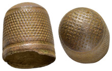 ANCIENT BYZANTINE THIMBLE.(9th-110th century).Ae.

Condition : Good very fine.

Weight : 4.53 gr
Diameter : 16 mm