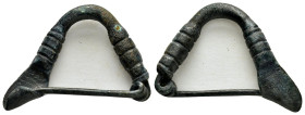 ANCIENT GREEK BRONZE FIBULA.(4th-3th Century BC).Ae.

Condition : Good very fine.

Weight : 6.60 gr
Diameter : 36 mm