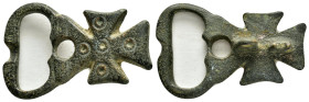 BYZANTINE BRONZE BUCKLE.(5th-9th Century).Ae.

Condition : Good very fine.

Weight : 11.89 gr
Diameter : 39 mm