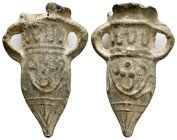 BYZANTINE PILGRIM'S AMPULLA.(11th-13th century).LEAD.

Condition : Good very fine.

Weight : 17.78 gr
Diameter : 38 mm