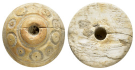 ANCIENT SPINDLE WHORL.(8th-12th century).Bone.

Condition : Good very fine.

Weight : 3.43 gr
Diameter : 21 mm