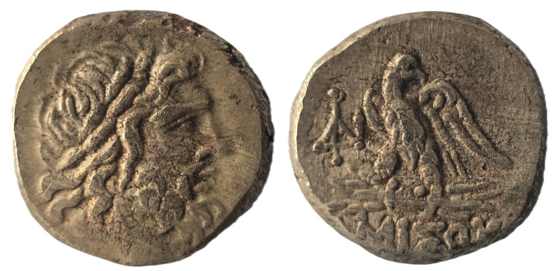 Pontos, Amisos AE ca 100-85 BC
Obv: Laureate head of Zeus right.
Rev: AMIΣOV, ...