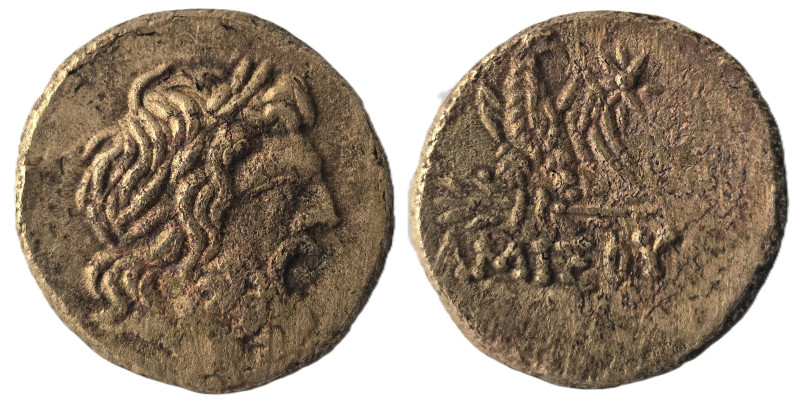 Pontos, Amisos AE ca 100-85 BC
Obv: Laureate head of Zeus right.
Rev: AMIΣOV, ...