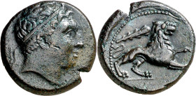 (289-287 a.C.). Sicilia. Siracusa. AE 21. (S. 1201 var) (CNG. II, 1465). Acuñada bajo la Cuarta Democracia. 7,86 g. MBC-/MBC+.
