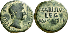 (23 a.C.). Octavio Augusto. Emerita (Mérida). As. (Spink 1675 var) (Co. 388) (RIC. 15a). 10,93 g. MBC-.
