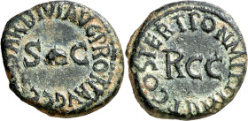 (40 d.C.). Calígula. Cuadrante. (Spink 1804) (Co. 7) (RIC. 52). 3,50 g. MBC+.