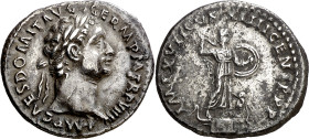 (88-89 d.C.). Domiciano. Denario. (Spink falta) (S. 247) (RIC. 657). 3 g. EBC-/MBC.
