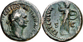 (81 d.C.). Domiciano. As. (Spink 2815 var) (Co. 562) (RIC. 87). 12,03 g. MBC-.