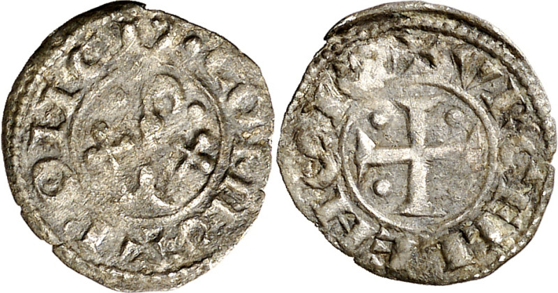 Comtat d'Urgell. Ponç de Cabrera (1236-1243). Agramunt. Òbol. (Cru.V.S. 127) (Cr...