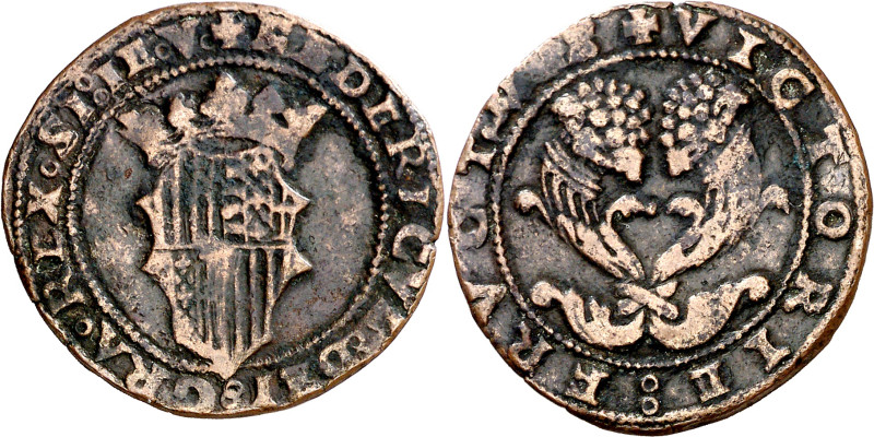 Frederic III de Nàpols (1496-1501). Doble sestí. (Cru.V.S. 1111). Buen ejemplar....