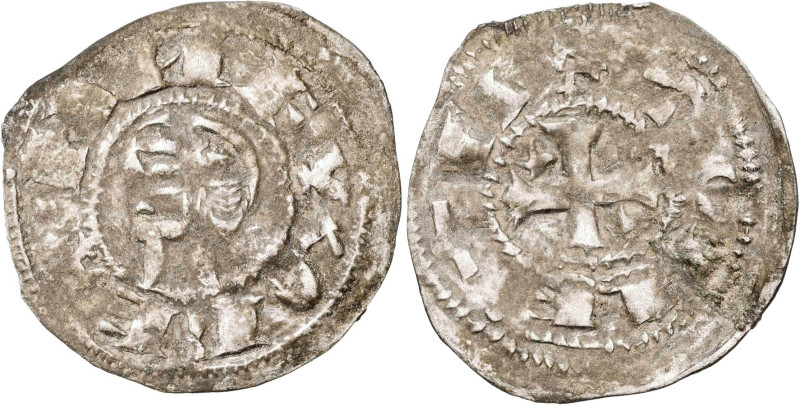 Alfonso VIII (1158-1214). Toledo. Dinero. (AB. 23, como Alfonso I de Aragón). 0,...