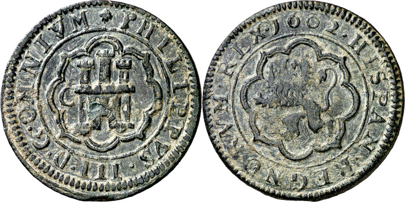 1602. Felipe III. Segovia. C. 8 maravedís. (AC. 322). Ex Áureo 20/01/1998, nº 95...