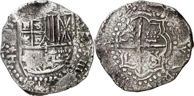 Felipe III. Potosí. T. 8 reales. (AC. tipo 165). Leones y castillos. Fecha no vi...