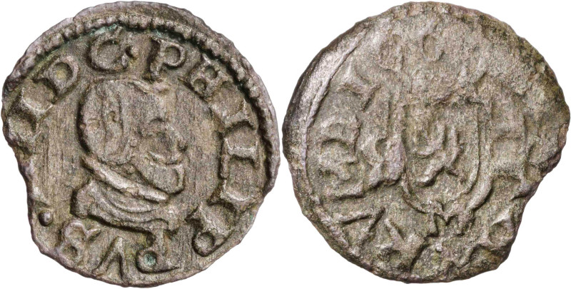 1663. Felipe IV. M (Madrid). S. 2 maravedís. (AC. 146). Cospel irregular. 0,55 g...