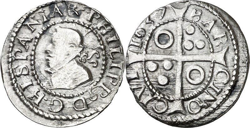 1637. Felipe IV. Barcelona. 1 croat. (AC. 662) (Cru.C.G. 4414e). Escasa. 2,93 g....