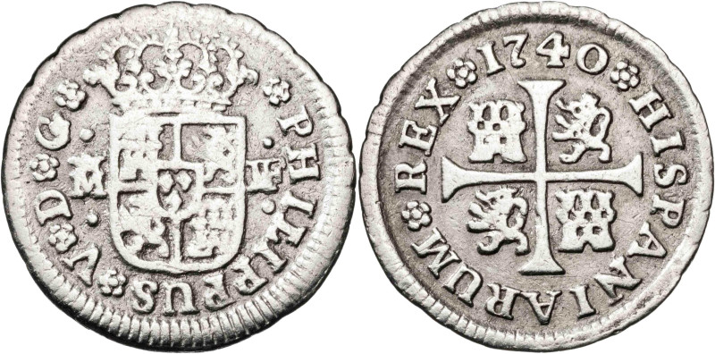 1740. Felipe V. Madrid. JF. 1/2 real. (AC. 186). 1,25 g. BC+/MBC-.