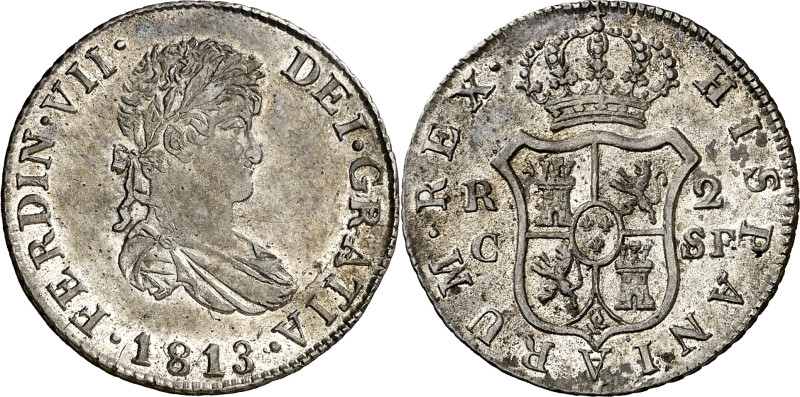 1813. Fernando VII. Catalunya (Mallorca). SF. 2 reales. (AC. 767). Sin punto ent...