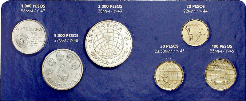 Argentina. 1978. 20, 50, 100, 1000, 2000 y 3000 pesos. Mundial de Fútbol - Argen...