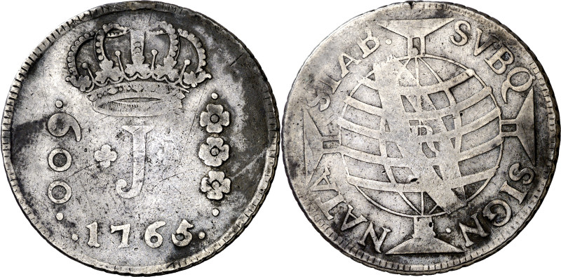 Brasil. 1765. José I. R (Río). 600 reis. (KM. 187) (Gomes 49.14). Rara. AG. 17,2...