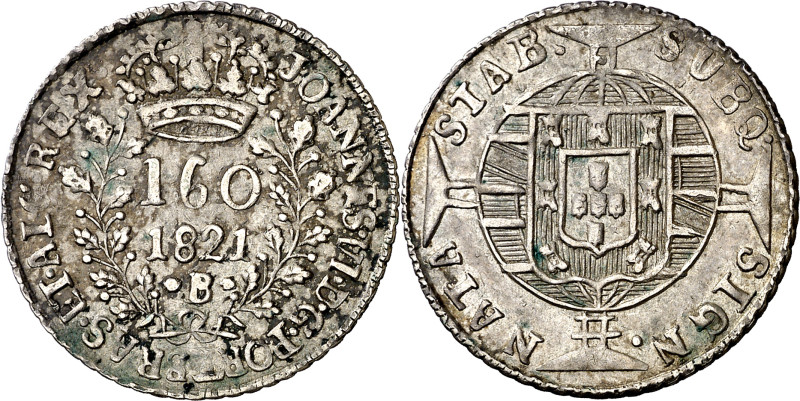 Brasil. 1821. Juan VI. B (Bahía). 160 reis. (KM. 323.2) (Gomes 18.01). Escasa. A...