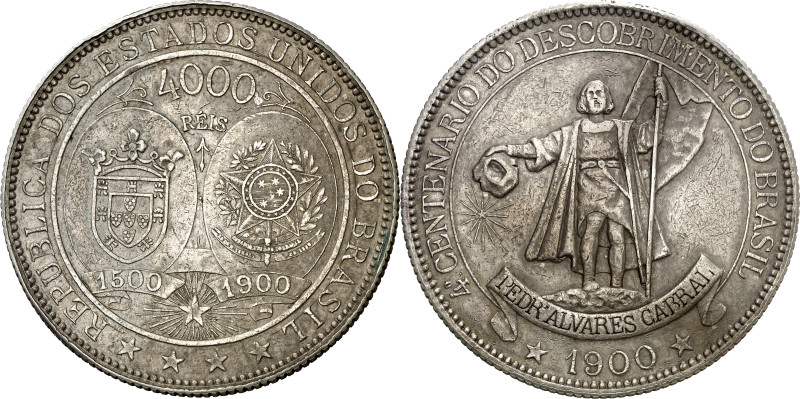 Brasil. 1900. 4000 reis. (KM. 502.1). 4º Centenario del Descubrimiento. Escasa. ...