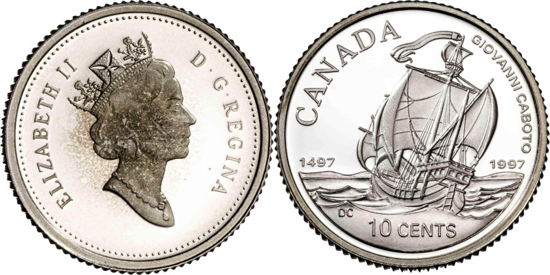 Canadá. 1997. Isabel II. 10 centavos. (KM. 299). 500º Aniversario del viaje de J...