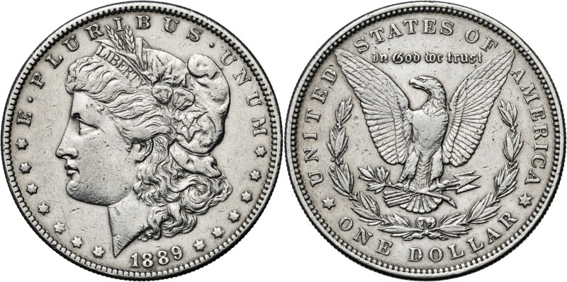 Estados Unidos. 1889. Filadelfia. 1 dólar. (KM. 110). AG. 26,67 g. MBC/MBC-.